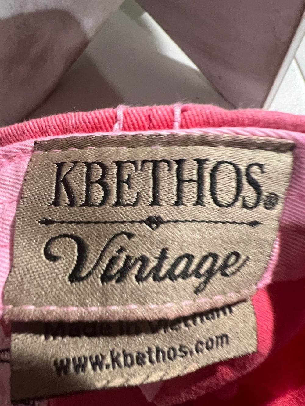 KBETHOS Pink 'Be Kind' Distressed Baseball Cap - Picture 3 of 3